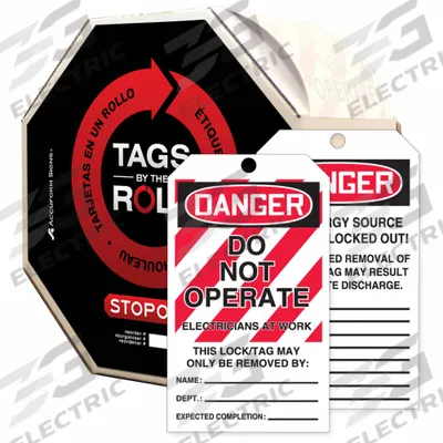 ACCUFORM Danger Tag By The Roll: Danger, Do Not Operate, Polyolefin, Add Notes/Date/Sign - Safety