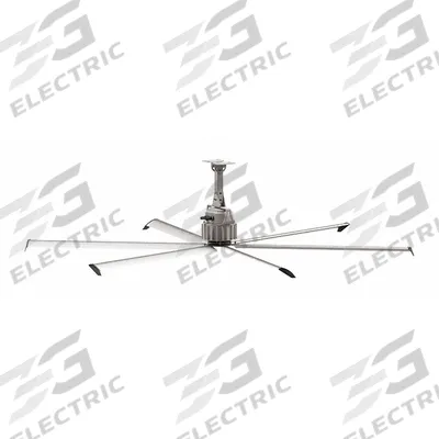 SKYBLADE Ceiling Fan: 57,521 cfm Airflow, 12 ft Blade Dia, Variable Speeds, 110/230V AC - Industrial HVLS Ceiling Fans