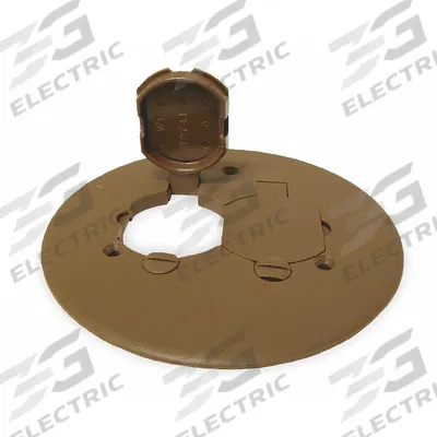 CANTEX Floor Box Cover: Round, Bronze, PVC, Bronze - Nonmetallic Electrical Floor Box Covers
