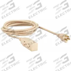 APPROVED VENDOR Extension Cord: Indoor Use, 9 ft Lg, 3 Outlets, 5-15P, 16/3, SJT, Beige, Block (MPN 1FD72). Key specifications — Brand: APPROVED VENDOR; Temperature Rating: 0° to 167°F; NEMA Plug Configuration: 5-15P.