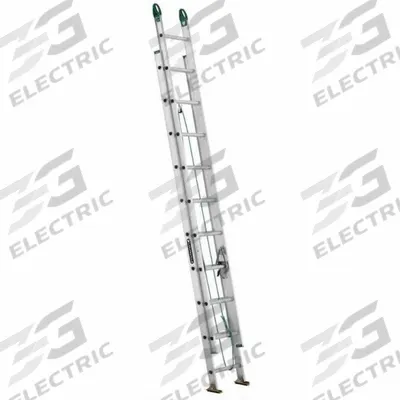 LOUISVILLE LADDER Extension Ladder: 20 ft Ladder Size, Aluminum, 225 lb Load Capacity - Lightweight Aluminum Extension Ladders