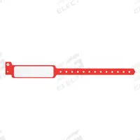 ID Wristband: No Legend, 11 1/2 in Overall Lg, 1 3/8 in Overall Wd, Plastic, Red, 500 PK (MPN CLS-PXO-03). Key specifications — attr1126094: Red.