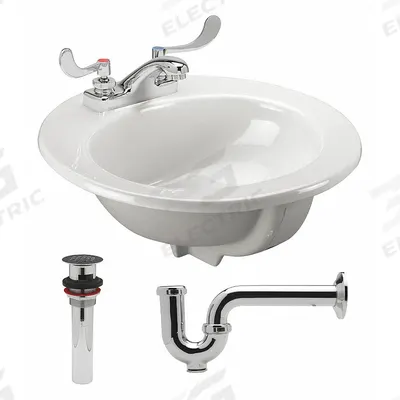 ZURN Bathroom Sink: White, Vitreous China, 19 1/4 in Overall Lg, 15 in Overall Wd - Countertop Bathroom Sinks with Faucets