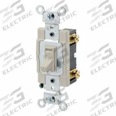 LEVITON Toggle Framed Single-Pole, 15 Amp: Toggle Switch, Single Pole, Maintained, Ivory, 15 A (MPN 54501-2I). Key specifications — Illuminated: No; Voltage Rating: 120/277V AC.