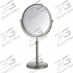 SEE ALL Makeup Mirror: Round, Glass, 13 in Overall Ht, 13 in Overall Wd, 5 in Overall Dp, Table Top (MPN JNTP95). Key specifications — Brand: SEE ALL INDUSTRIES; Frame Material: Metal; Frame Finish: Nickel; Frame Color: Silver; Mirror Edge Style: Polished Edge; Lighted: No.