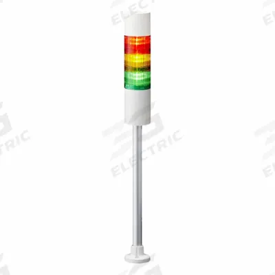 PATLITE Tower Light Assembly: 3 Tier, Sounder Tier Included, IP54, Amber/Green/Red - Three-Tier Tower Light Assemblies