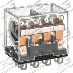 OMRON General Purpose Relay: Socket Mounted, 10 A Current Rating, 12V DC, 4PDT, 14 Pins/Terminals (MPN LY4-DC12). Key specifications — Brand: OMRON; Base Type: Square; Mounting Style: Plug-In; Pin Shape: Flat; Electrical Connection: Plug-In; Manufacturer Part Number: LY4-DC12; Operating Current: 7.5 A at 110V AC (Inductive Load); Series: LY Series.