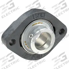 INA 2 Bolt Flange Bearing: Radial Ball, 25 mm Bore, Cast Iron, Eccentric Collar, 97 mm Lg, 71 mm Ht (MPN GLCTE25-N). Key specifications — Bore Type: Cylindrical; Brand: INA; Lubricant Material: Lithium Complex Grease; Mounting Bolt Size: M8; Split Housing: Not Split; System of Measurement: Metric.