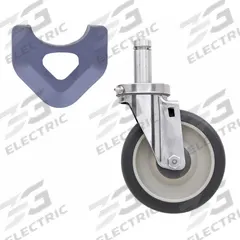 METRO Cart-Washable Swivel Stem Caster: 5 in Caster Wheel Dia, Swivel, Polyurethane, Stainless Steel (MPN 5MPXGSA). Key specifications — Caster Wheel/Configuration: Swivel; Caster Frame Material: Stainless Steel; Brand: METRO; Caster Wheel/Tread Material: Polyurethane; Caster Wheel Type: Tread on Core.