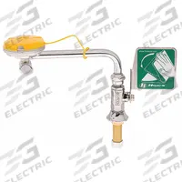 HAWS Plumbed Eyewash: Std, Eyes Coverage, Swing Left, Right Side, Chrome-Plated Brass Pipe (MPN 7612). Key specifications — Activation: Swing Left; Counter Mount Location: Right Side; Brand: HAWS.