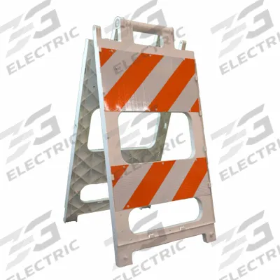 PLASTX Traffic Barricade: 45 3/16 in Overall Ht, 24 1/2 in x 45 3/16 in - Type II Barricades