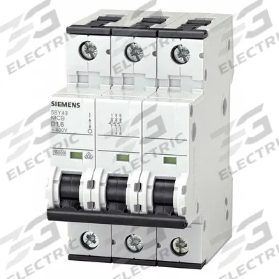 Siemens Supplementary Protector: 20 A Amps, 72V DC, 10kA at 400V AC, Screw Clamp - D-Curve, 3-Pole UL1077 DIN Rail-Mount Supplementary Protectors