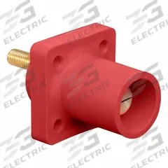 Single Pole Receptacle: Red, Straight Taper Nose Mating, Threaded Stud Termination, 600V AC/600V DC (MPN 16R23-1UR). Key specifications — Series: 16; Receptacle Gender: Male; Brand: LEVITON.