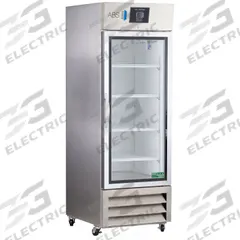 AMERICAN BIOTECH SUPPLY Lab Refrigerator: 23 cu ft, Upright, 1°C to 10°C, 35 3/4 in Overall Dp, Temp (MPN ABT-HC-SSP-23G). Key specifications — Door Opening Style: Right; Color: White; Alarm Type: Temperature; Manufacturer Part Number: ABT-HC-SSP-23G; Brand: AMERICAN BIOTECH SUPPLY; Product Type: Lab Refrigerator; Door Type: Swing Glass; Refrigerant Type: R-290.