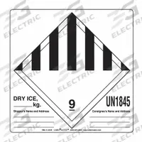 LABELMASTER DOT Container Label: Dry Ice, 6 in x 6 in, 6 in Label Ht, 6 in Label Wd, Paper, Label (MPN HML11-DICE). Key specifications — Brand: LABELMASTER; Message: Dry Ice.