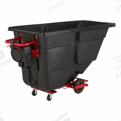 RUBBERMAID COMMERCIAL PRODUCTS Tilt Truck: 27 cu ft, 1,000 lb, (1) Swivel/(2) Axle-Mounted, Black (MPN 2173662). Key specifications — Color: Black; Brand: RUBBERMAID COMMERCIAL PRODUCTS; Caster/Wheel Configuration: (1) Swivel.