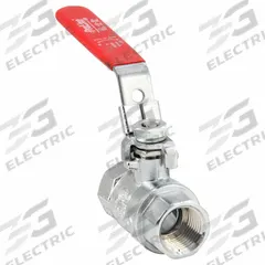 APPROVED VENDOR Manual Two-Way Ball Valve: 1/2 in, Chrome-Plated Brass, Straight, FIP x FIP, Lever (MPN 107-823-CL). Key specifications — Brand: APPROVED VENDOR; Handle: Locking Lever.