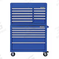 WESTWARD Tool Chest and Cabinet Combination: 17 Drawers, Heavy Duty, Keyed, Blue / Powder Coated (MPN 7CY34). Key specifications — attr1116680: Blue; attr1116684: Ball Bearing; attr1116690: WESTWARD; attr1116659: Keyed; attr1116661: Rolling Tool Cabinet 42 in W x 19 in D x 39-7/8 in H.