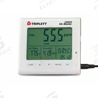 TRIPLETT Carbon Dioxide Monitor: Custom Calibration, Gas Analyzers for Carbon Dioxide, GSM200. Key specifications — Manufacturer Part Number: GSM200; Brand: TRIPLETT; Calibration Certificate Type: Not Certified; Digital Display Screen Type: LCD with Backlight; Features: CO2 Automatic Baseline Calibration; Includes: Power Adapter; PPM Accuracy: 5% of Reading or ±75ppm; Power Source: AC Adapter.
