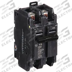 GE Miniature Circuit Breaker: THQC, 15 A, 120/240V AC, Single Phase, 10kA at 120/240V AC, Std (MPN THQC2115WL). Key specifications — Amps: 15 A; AC Voltage Rating: 120/240V AC; Phase: Single; Max. AIR Rating: 10kA at 120/240V AC; For Use With: GE Panelboards.