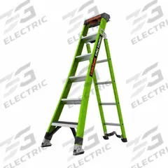 LITTLE GIANT Combination Ladder: 3 Configurations, Fiberglass, 375 lb Load Capacity, 29 lb Wt (MPN 13906-074). Key specifications — Brand: LITTLE GIANT; Included Features: Rotating Wall Pad.