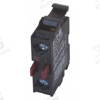 EATON Contact Block: 22 mm Panel Mounting Size, 1NC, Momentary - Contact Blocks