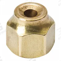 MUELLER Flare Nut: 3/8 in Female SAE, 5/8 in Female SAE Right-Hand, Brass, 700 psi Max (MPN A 05052). Key specifications — Body Material: Brass; Brand: MUELLER.