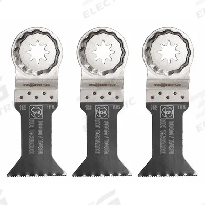 FEIN Oscillating Tool Blade: 1 3/4 in Blade Wd, 4 5/16 in Overall Lg, Bi-Metal - Starlock Plus Mounted Blades