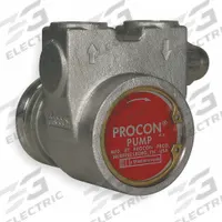 PROCON Rotary Vane Pump: Direct Drive, Stainless Steel Body, 3/8" NPT, 25 gph Max. Flow, 1/2 in SS (MPN 113A025F31CA 250). Key specifications — Vane Material: Carbon; NSF 169 Listed: Yes; Relief Valve Type Included: Balanced; Brand: PROCON; Strainer: Not Included; Ports: 3/8" NPT; Relief Valve Type: Balanced.