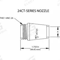 TWECO Nozzle: 3/4 in Bore Dia, Tapered, 5/32 in Tip Recess, WS24CT-75S, WS24CT, 2 PK (MPN 12401582). Key specifications — Brand: TWECO; Nozzle Series: WS24CT; Nozzle to Tip Relationship: 5/32 in Tip Recess; Insulation Type: Insulator Sold Separately.