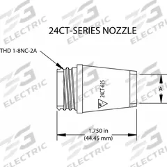 TWECO Nozzle: 3/4 in Bore Dia, Tapered, 5/32 in Tip Recess, WS24CT-75S, WS24CT, 2 PK (MPN 12401582). Key specifications — Brand: TWECO; Nozzle Series: WS24CT; Nozzle to Tip Relationship: 5/32 in Tip Recess; Insulation Type: Insulator Sold Separately.