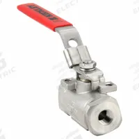KECKLEY Manual Two-Way Ball Valve: 1/4 in, Stainless Steel, Straight, FNPT x FNPT, One-Piece (MPN BVS2THFSSRGSL-025). Key specifications — Brand: KECKLEY; Handle: Locking Lever.