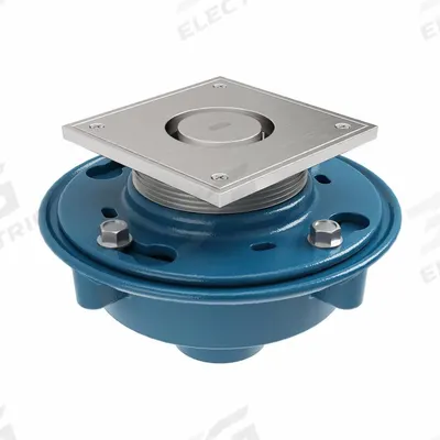 ZURN Floor Drain: Square, Cast Iron, 8 3/8 in Overall Dia, 8 1/4 in Overall Ht - Institutional Floor Drains