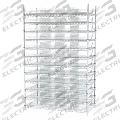 AKRO-MILS Bin Shelving: 48 in x 24 in x 74 in, 1 Sided, 48 Bins, Open, Shelf Bin, Clear, 12 Shelves (MPN AWS244830174SC). Key specifications — Includes Bins: Yes; Bin Material: Polymer; Frame Color: Silver; Bin HxWxD: (48) 4 in x 11-1/8 in x 23-5/8 in; Frame Material: Steel; Bin Color: Clear; Bin Style: Shelf; Brand: AKRO-MILS.