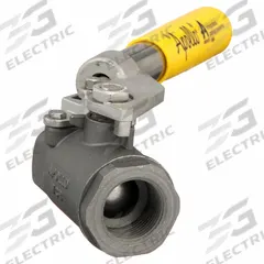 APOLLO Manual Two-Way Ball Valve: 1 in, Carbon Steel, Straight, FNPT x FNPT, Std Port Ball Port (MPN 8950501A). Key specifications — Brand: APOLLO; Handle: Spring-Return Lever.