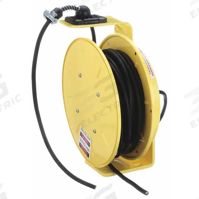 KH INDUSTRIES Extension Cord Reel: Ratchet Lock, 50 ft Cord Lg, 16 AWG, SOOW - Hardwired Self-Retracting Cord Reels