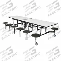 PALMER HAMILTON Cafeteria Table: Gray Glace, Stool Seat, 29 in Overall Ht, 59 in Overall Lg, Lava (MPN 59TV23293012-S12-GBL). Key specifications — Tabletop Structural Material: Industrial Grade High Pressure Laminate with Particleboard Core; Tabletop Surface Material: Laminate.