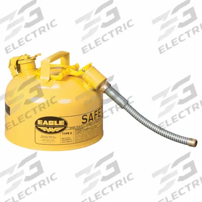 EAGLE Type II Safety Can: For Use With Diesel, 2 1/2 gal Capacity, Includes 5/8 in OD Hose - Diesel Safety Cans
