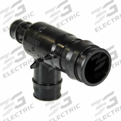 UPONOR Barbed Tee: 1 1/4 in ID x 3/4 in ID x 1 in ID Size - Expansion Polymer Barbed Tube Fittings
