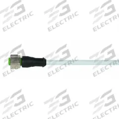 Cordset: M12 Female Straight X Bare Wire, 4 Pins, Gray, PVC, 10 m Cable Lg, 4 A Max Current (A) (MPN 7000-12221-2141000). Key specifications — Cable Jacket Color: Gray; End 1 Gender: Female; End 1 Mounting Orientation: Straight; End 2 Connection Type: Bare Wire; IP Rating: IP67; Brand: MURRELEKTRONIK; Wire Size: 22 AWG; Cable Jacket Material: PVC.