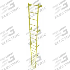 TRI-ARC Ladder,Steel,Standard Fixed,19-Rung: 19 ft Overall Ht, 25 in Overall Wd, Steel, 19 Rungs (MPN WLFS0119-Y). Key specifications — Brand: TRI-ARC; Number of Sections: 1.