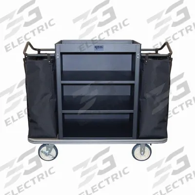 ROYAL BASKET TRUCKS Housekeeping Cart: Black, 47 in Overall Ht, 22 in Overall Wd - Manual Housekeeping Carts