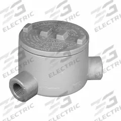 Conduit Outlet Body: Iron, Triple Coat Epoxy Coating, GR, 1/2 in Trade Size, Threaded (MPN GRN50). Key specifications — Series: For Standard Body; Compatible Conduit Trade Size: 1/2 in; Thread Gender: Female; Hub Style: Threaded; Cover Included: Yes; Body Style: N; Connection Type: Threaded; Back Type: Round.