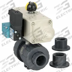 HAYWARD FLOW CONTROL Pneumatically Actuated Two-Way Ball Valve: 3/4 in, PVC, Full Port Ball Port (MPN PSSTBH107STEA9). Key specifications — Brand: HAYWARD FLOW CONTROL; Pilot Solenoid Voltage: Not Included.