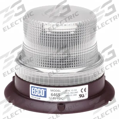 ECCO Beacon Light: Flashing Beacon, White, 3 7/8 in Overall Ht, LED - Vehicle Flashing Beacons