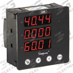 SIMPSON ELECTRIC Digital Panel Meter: 9,999 Display Span - Max, 100 V AC – 500 V AC, RS-485, A201. Key specifications — attr1042966: A201; attr1042969: +/-1%; attr1042981: Red; attr1042982: LED; attr1042990: Instructions; attr1043003: Digital Panel Meter; attr1043006: Amik; attr1043012: Screw Clamp.