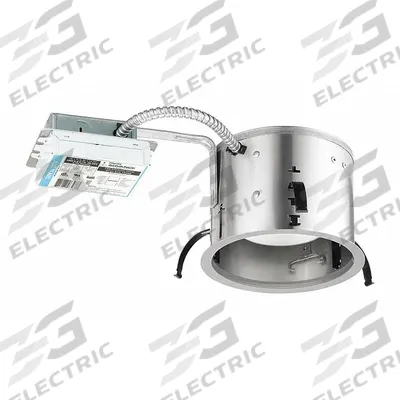 JUNO LIGHTING Recessed Down Light: Airtight Remodel, 6 in Dia, 600 lm, 3500K, 8.6 W - Remodeled-Ceiling Recessed LED Downlight Housings