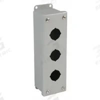 WIEGMANN Push Button Enclosure: 30mm, 3 Holes, Carbon Steel, NEMA 12 (MPN PSL3). Key specifications — attr211299: WIEGMANN; attr1043605: Indoor Dust & Water Droplets.
