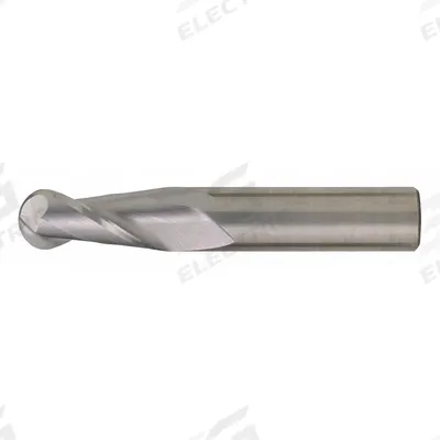 CLEVELAND Ball End Mill: Carbide, TiAlN Coated, 2 Flute, 1" Mill Dia, 2-1/4" LOC - General Purpose Carbide Ball End Mills