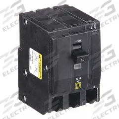 SQUARE D Miniature Circuit Breaker: 50 A, 120/240V AC, Three Phase, 22kA at 120/240V AC, 3 Poles (MPN QO350VH). Key specifications — Phase: Three; Amps: 50 A; AC Voltage Rating: 120/240V AC; Max. AIR Rating: 22kA at 120/240V AC; For Use With: QO Load Centers and NQ Panelboards; Brand: SQUARE D.